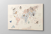 Obraz Zvieratká na mape sveta 1880